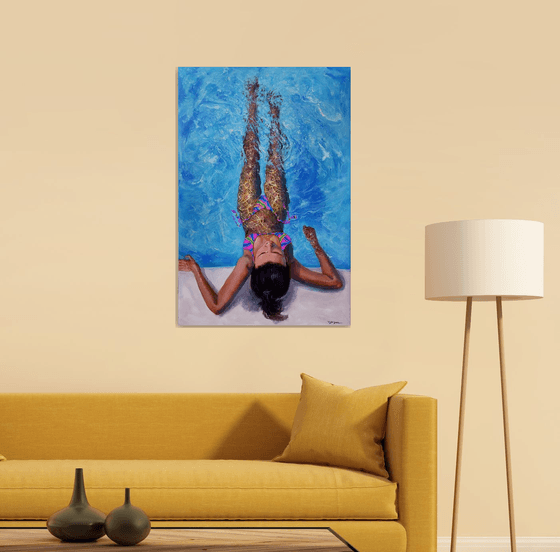 Girl swimming2   24x36 in