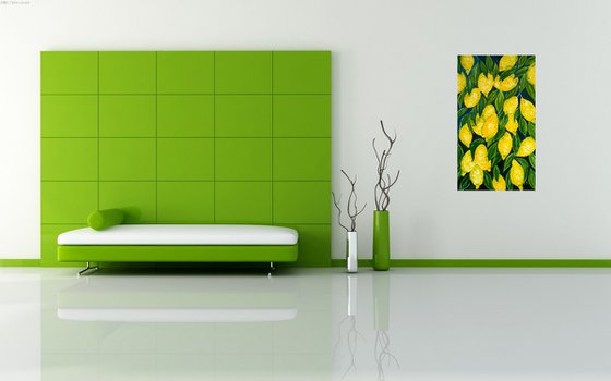 "Lemons paradise" 30*50cm\12*20"\lemons on branch