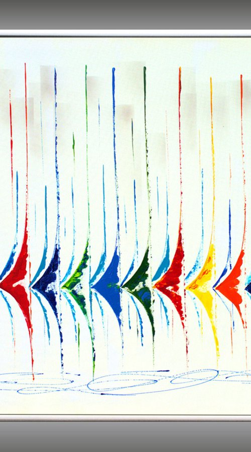 Colorful abstract sailboats - Vibrant Sails by Edelgard Schroer