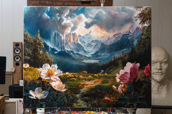 Landscape with flowers