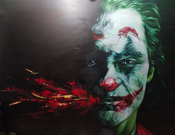 Clown big wall painting acrylic joker