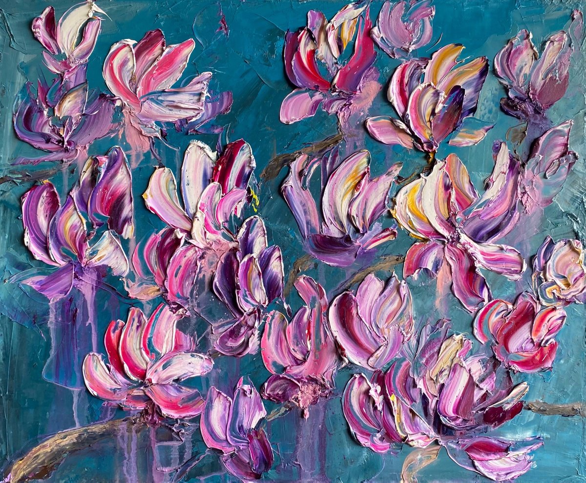 Magnolia On Grey Iv By Mily Art, 24 X 20, Artwork For Sale On Artfinder