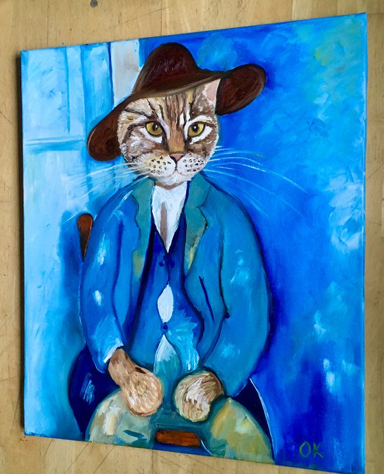 Troy The Cat  Little Peasant  inspired by  portrait  ( 1918) of Amedeo Clemente Modigliani