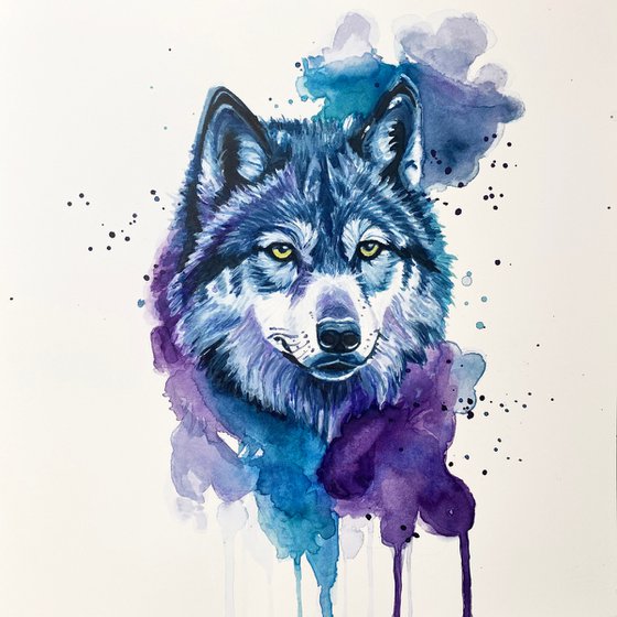 Colourful Wolf Painting