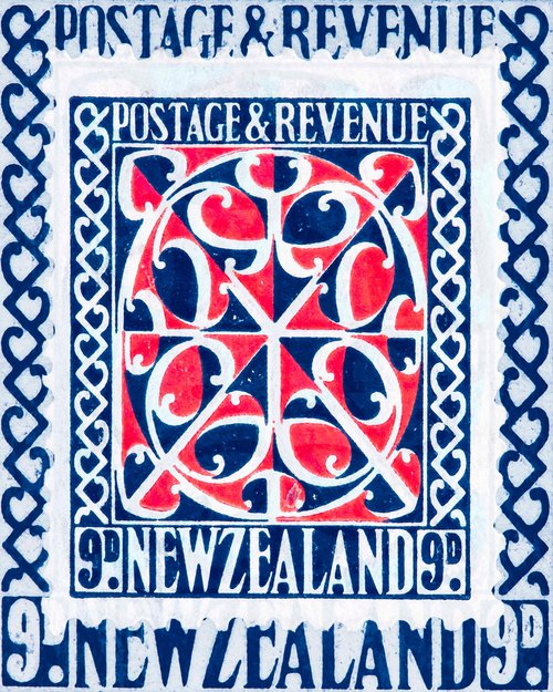 Maori New Zealand 1941-Stamp Collection Art by Deborah Pendell