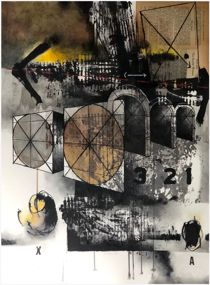 G Kustom Kuhl | Original  Drawing | Composition No. 173 [ Horizon Line ] | 56 X 76Cm | Artwork For Sale On Artfinder