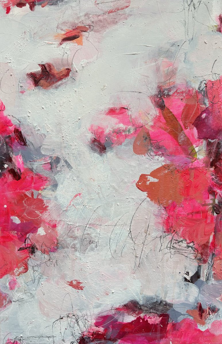 Abstract Acrylic Painting By Angela Dierks, 15 X 23, Talking Lightly, Original Artwork