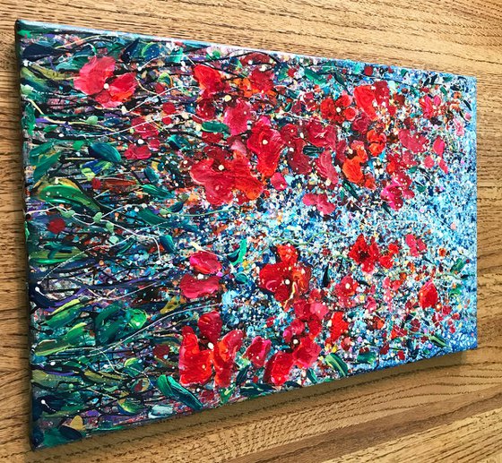 Joyful Red Wildflowers by OLena Art