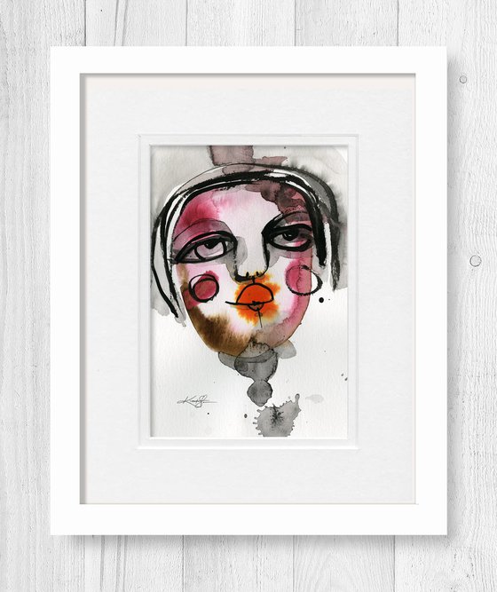 Funky Face Pizzazz Collection 2 - 3 Abstract Face Paintings by Kathy Morton Stanion