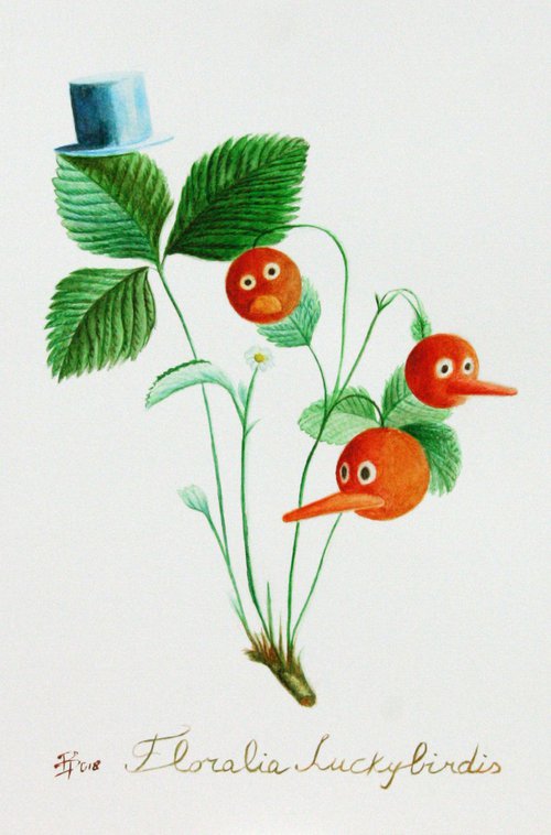 Sketch for ‘Lucky bird’ - 6 (Floralia Luckybirdis) by Paolo Borile