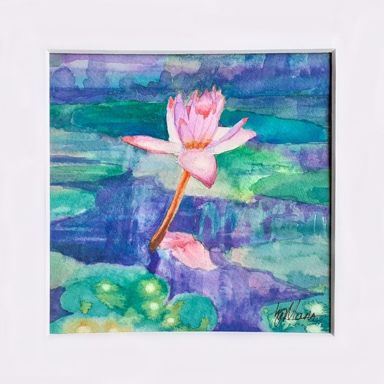 Lily - mounted watercolour, small gift idea