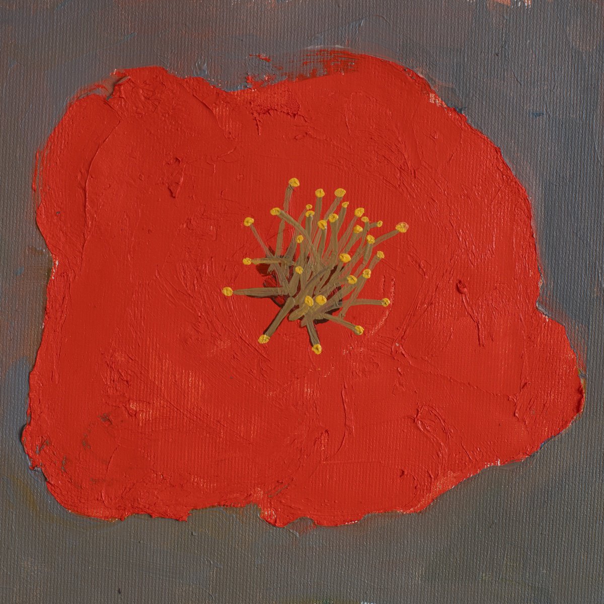 Abstract Botanical Oil Painting By Glib Franko, 9 X 9, #41, Original Artwork