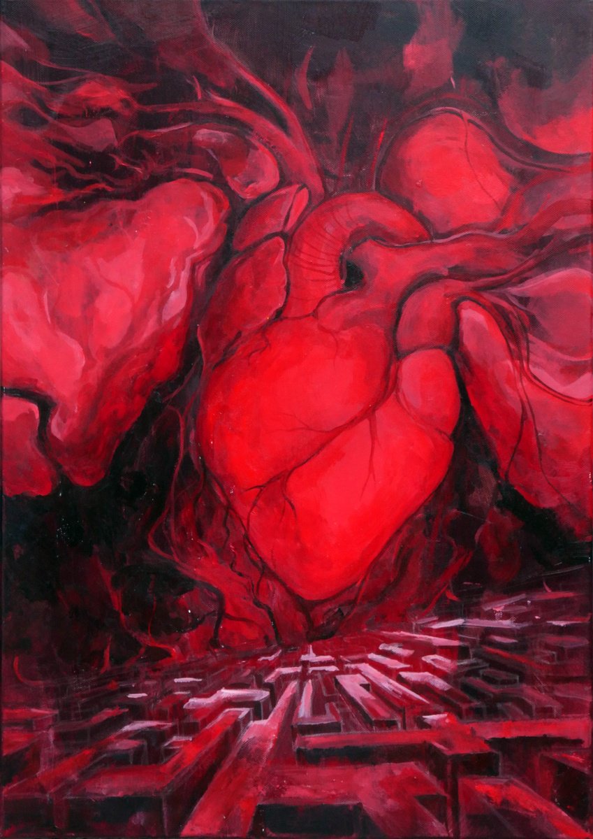 My Heart is A Labyrinth - Acrylic painting 50x70cm by Georgi Nikov