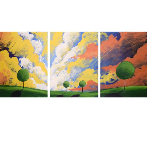 Clouds of colour  60 x 28" by Stuart Wright