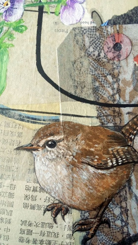 A Wren called Viola  - Framed and ready to hang