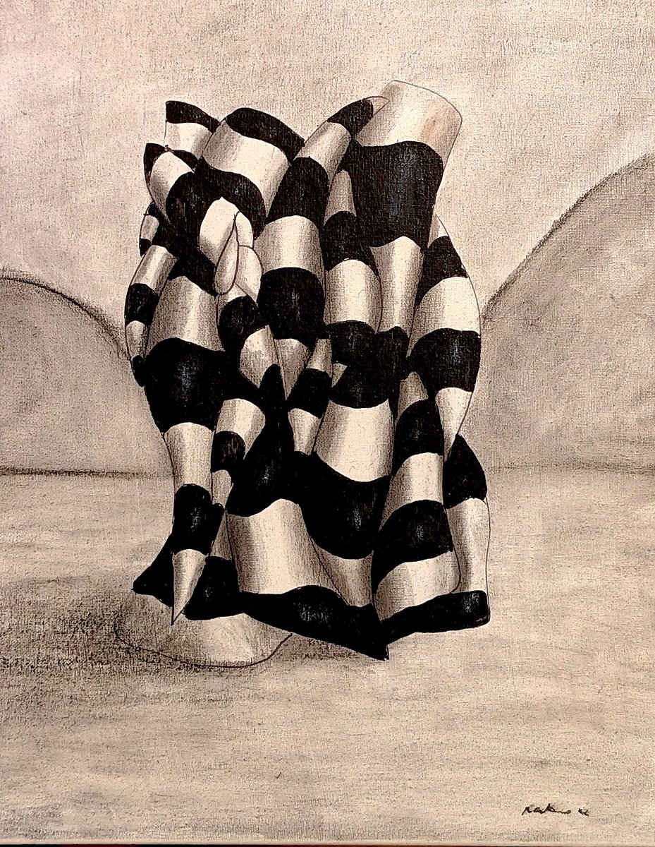 Abstract Painting By Massimo Castronuovo, 8 X 10", Geometries Of Silence, Original Artwork