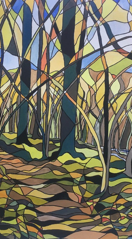 Autumn Woodland Abstract by Lucy Smerdon