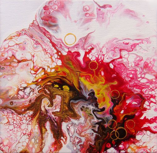 "Emotions #3"  Abstract Small painting by Irini Karpikioti