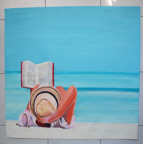 At the beach / 84 x 82 x 3  cm