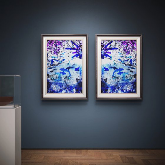 Set of 2 Blue Koi Fishes
