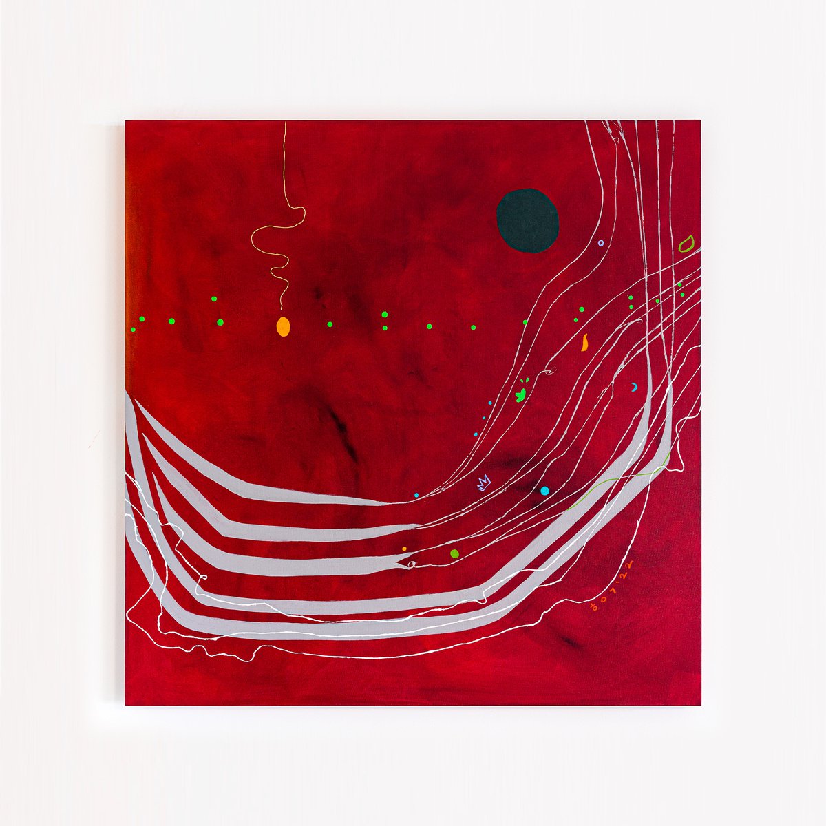 Red night of resonance (48x48 | 121x121cm) by Hyunah Kim
