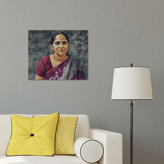 Portrait Of A Woman In A Sari