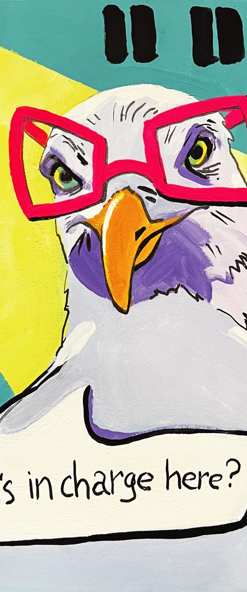 Seagull with glasses by Natalia Veyner