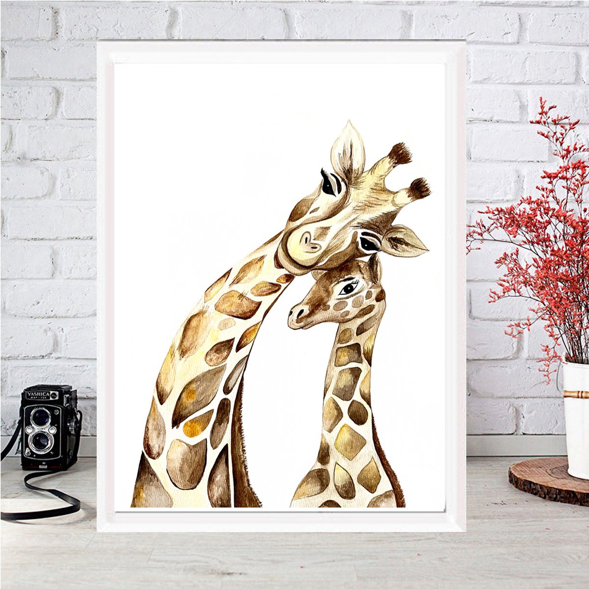 Cartoon Animal Watercolour By Luba Ostroushko, 11 X 15", Family, Watercolor, Original Artwork