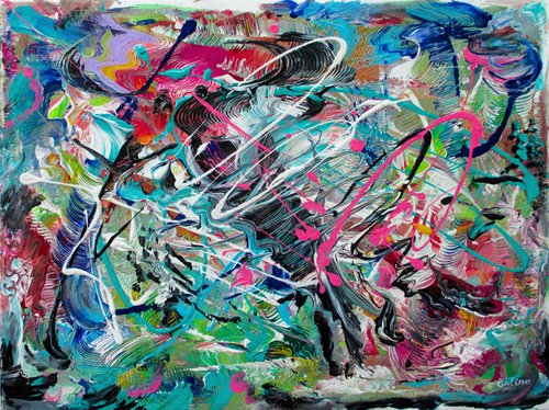 Storm 06822 - original acrylic abstract painting by Galina Victoria