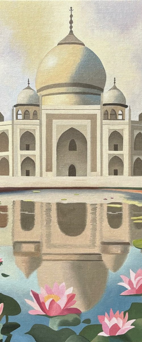 Taj Mahal With Lotus by Jill Ann Harper