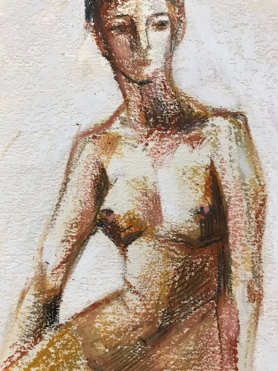 Nude. gift, original drawing, one of a kind.