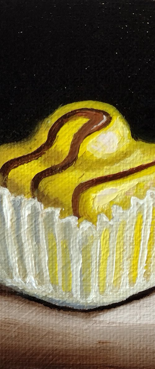 Little Yellow fancie cake  still life by Jane Palmer Art