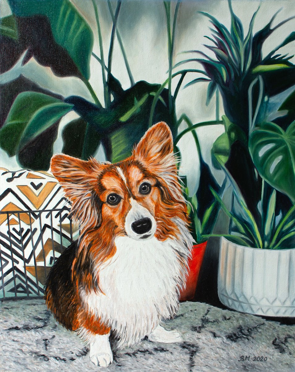 Little Friend by Vera Melnyk (Dog Painting, Gift, Wall Art, Animal Art