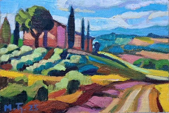 Set of three paintings