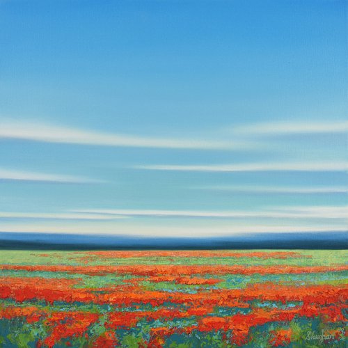 Spring Flowers - Colorful Flower Field Landscape by Suzanne Vaughan