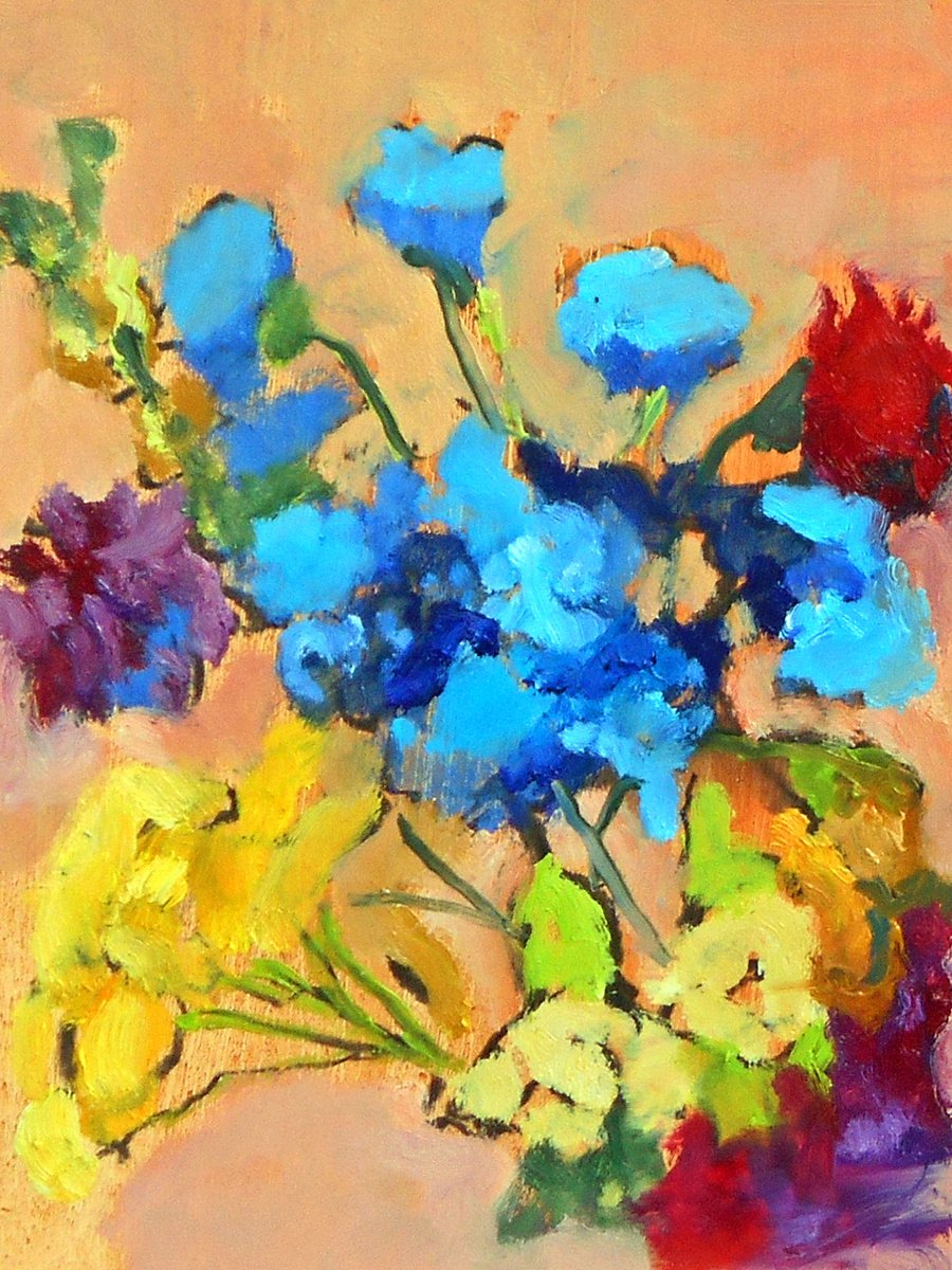 Dried Flowers Blue Yellow No. 2 by Ann Cameron McDonald