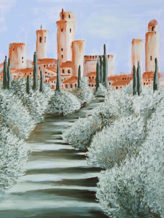 Olive path to San Gimignano/Tuscany