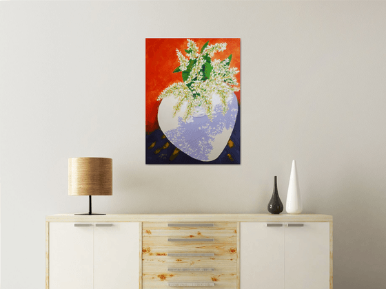 Bird cherry aroma /  ORIGINAL ACRYLIC PAINTING