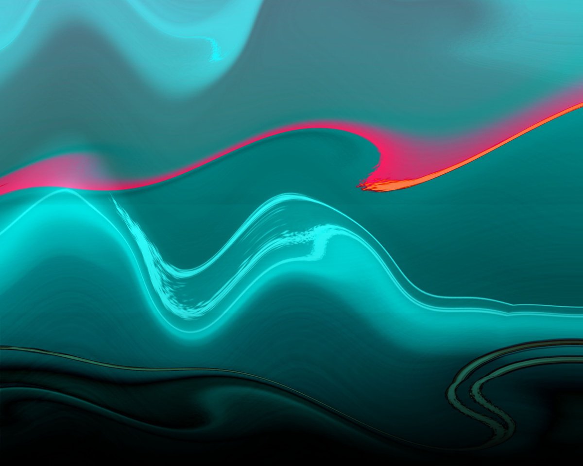 Organic Abstract Giclee Print By Hal Bohner, 30 X 24, Aurora, Original Artwork