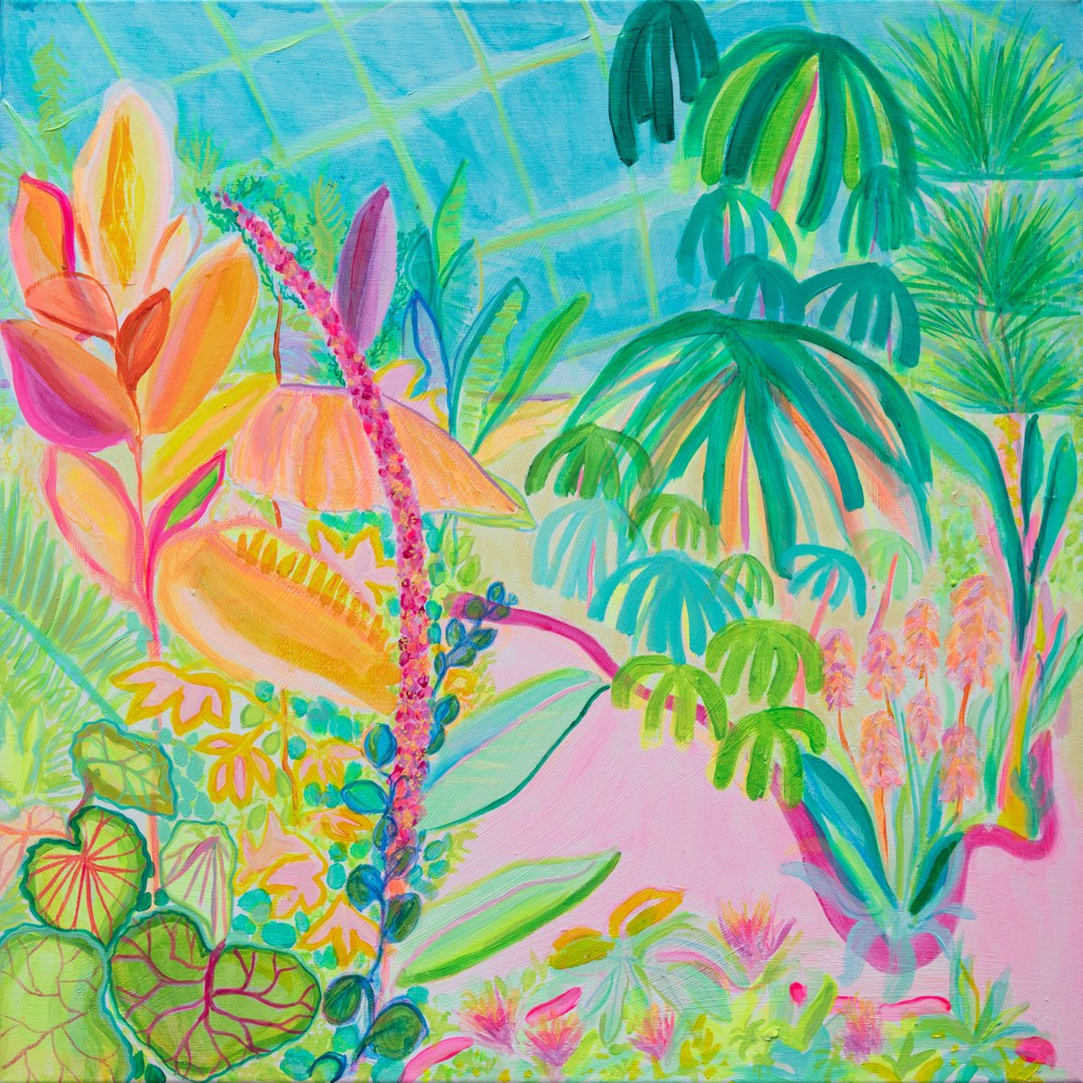 Organic Botanical Giclee Print By Kathryn Sillince, 16 X 16", Inflorescence Immersion Print, Original Artwork