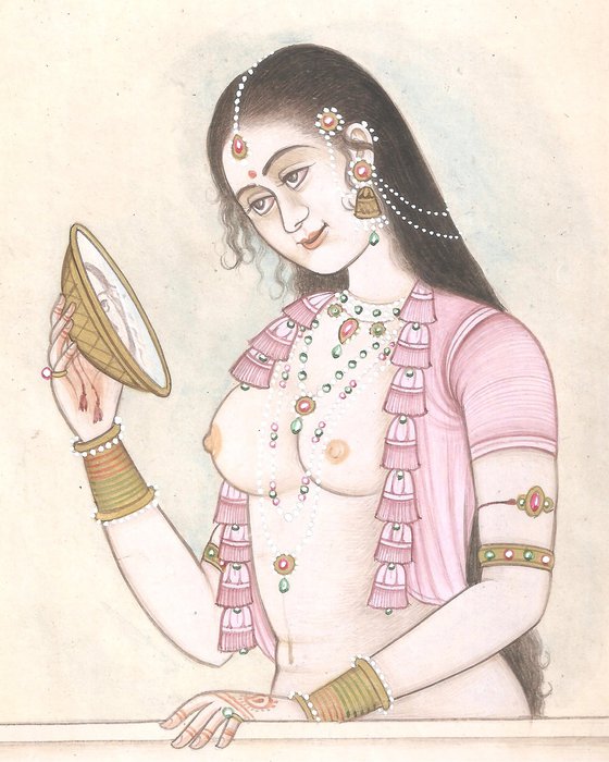 Original Indian Miniature Lady Portrait