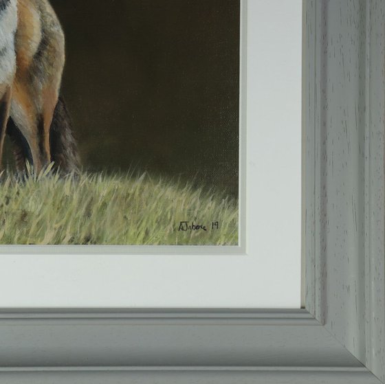 King of Foxes,  Fox Painting, Animal Artwork Framed and Ready to Hang