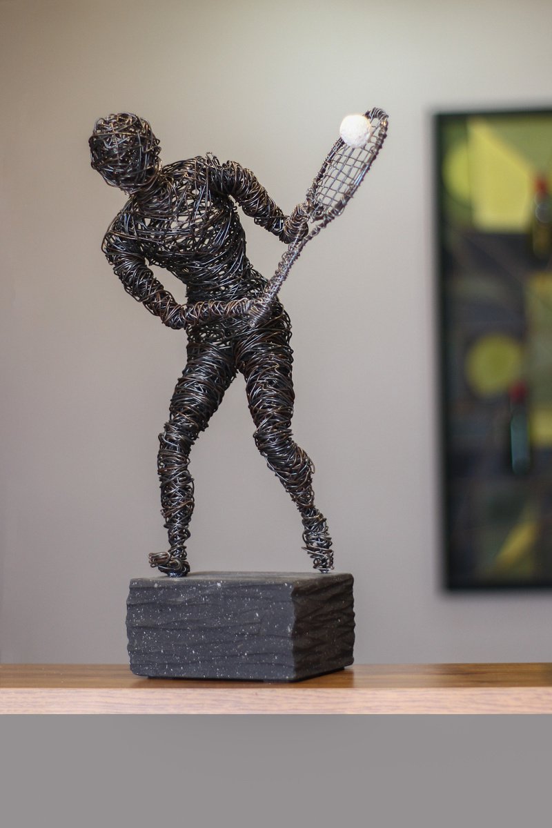 Abstract Portrait Sculpture By Karen Axikyan, 9 X 17", In The Struggle, Original Artwork