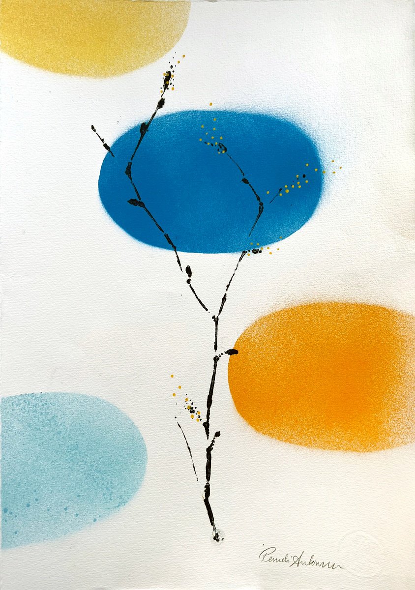 Graphic Abstract Limited Edition Print By Randi Antonsen, 11 X 15", New Findings, Original Artwork