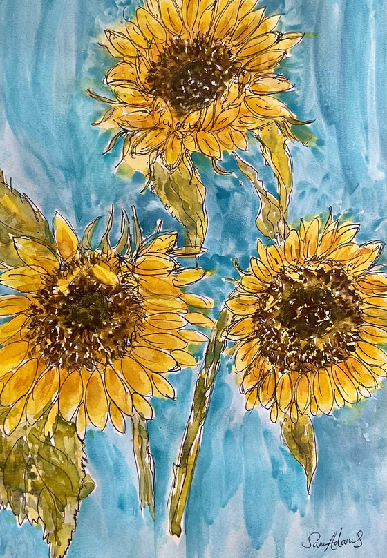 Three Sunflowers