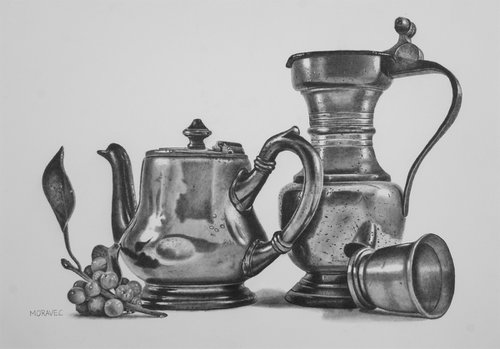 Pewter and Berries by Dietrich Moravec