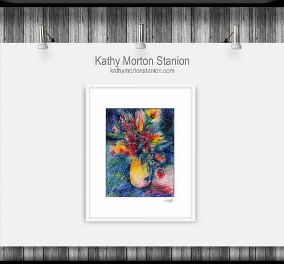 Vase Of Flowers - Mixed Media Painting by Kathy Morton Stanion