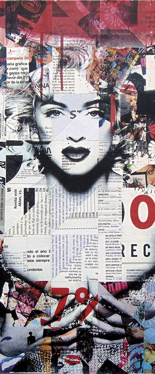 Collage_11x40x40 cm_Madonna by Manel Villalonga