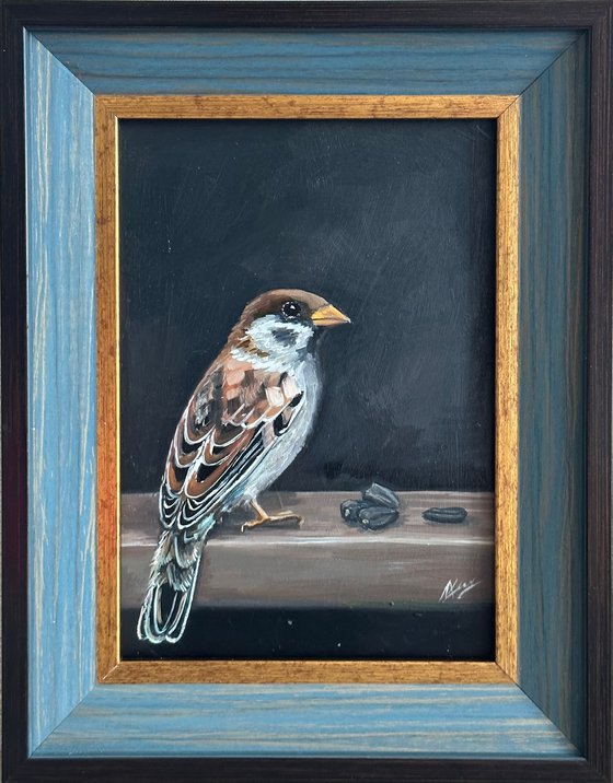 Sparrow Bird oil painting