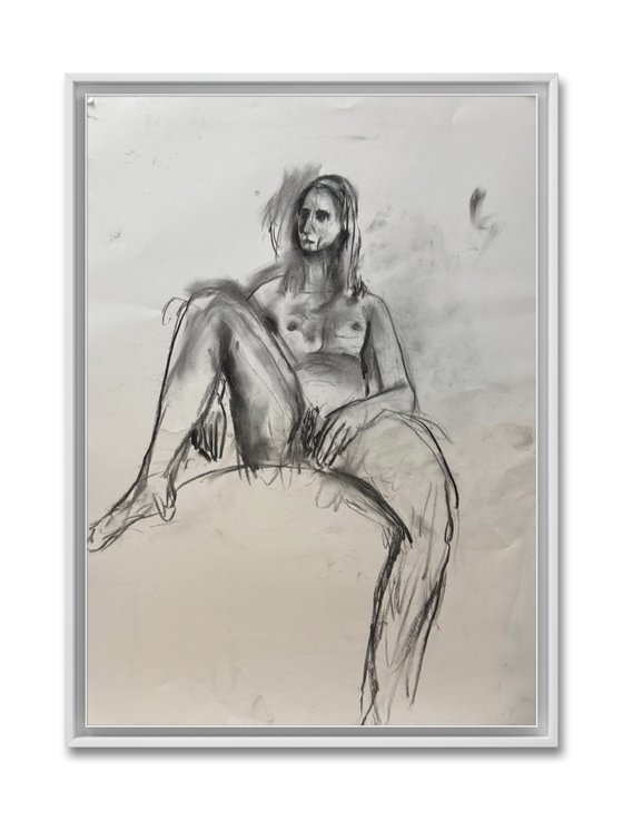 Nude Zoma 2 - 16x23 Oil and Charcoal On Paper